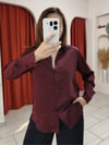 Saten Bordo Gömlek