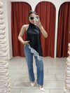 Saten Dantel Detaylı Asimetrik Bluz