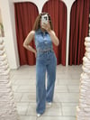 Yelekli Jean Takım Mavi