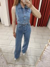 Yelekli Jean Takım Mavi