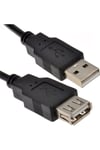 1.5 Metre USB 2.0 Uzatma Kablosu Erkek Dişi - Ferrit Filtreli Siyah
