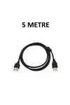 5 Metre USB 2.0 Uzatma Kablosu Erkek Dişi - Ferrit Filtreli Siyah