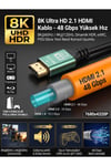 8K Ultra HD 2.1 HDMI Kablo - 48 Gbps Yüksek Hız, 8K@60Hz / 4K@120Hz, Dinamik HDR, eARC, PS5/Xbox Yeni Nesil Konsol Uyu
