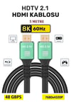 8K Ultra HD 2.1 HDMI Kablo - 48 Gbps Yüksek Hız, 8K@60Hz / 4K@120Hz, Dinamik HDR, eARC, PS5/Xbox Yeni Nesil Konsol Uyu