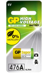 Batteries GP476A Süper Alkalin 476A/Px28A/A544/4LR44 Boy Pil, 6 Volt, Tekli Kart 4 Adet Pil
