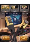 Cat7 Ethernet Kablosu 2 Metre 10 Gbps 600 MHz Metal Zırhlı