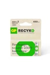 Gp Recyko 650 Mah R03 Aaa Şarjli 2li Ince Kalem Pil 
