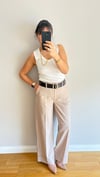 DOUBLE PAÇA KEMERLİ PANTOLON-BEJ