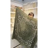 Haki ve Siyah Çift Renkli Paisley Desenli Fular