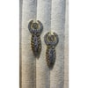 Lotus Aksesuar Baguette ve Yuvarlak Taşlı Figüratif Altın Renk Küpe
