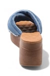 Kadın Dolgu Topuklu Denim Kot Terlik