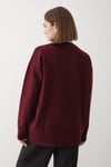 Kadın Bordo Bisiklet Yaka Oversize Triko Kazak