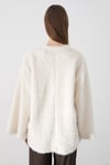 Kadın Ekru Oversize Peluş Kazak
