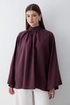 Kadın Hakim Yaka Pelerin Kollu Oversize Bluz