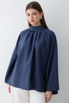Kadın Hakim Yaka Pelerin Kollu Oversize Bluz