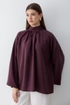 Kadın Hakim Yaka Pelerin Kollu Oversize Bluz