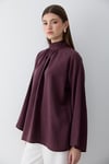 Kadın Hakim Yaka Pelerin Kollu Oversize Bluz