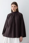 Kadın Hakim Yaka Pelerin Kollu Oversize Bluz