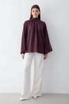 Kadın Hakim Yaka Pelerin Kollu Oversize Bluz