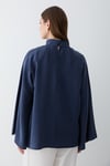 Kadın Hakim Yaka Pelerin Kollu Oversize Bluz
