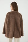 Kadın Kahverengi Oversize Peluş Kazak