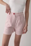 Kadın Keten Şort Pantolon PEMBE
