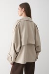 Kadın Oversize Kruvaze Yaka Kısa Trençkot