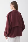 Kadın Oversize Kruvaze Yaka Kısa Trençkot