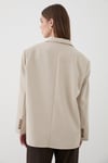 Kadın Taş Düğme Detaylı Oversize Blazer Ceket