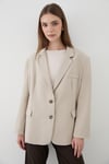 Kadın Taş Düğme Detaylı Oversize Blazer Ceket