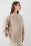 Kadın Vizon Oversize Peluş Kazak