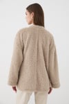 Kadın Vizon Oversize Peluş Kazak