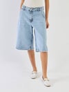 Açık Mavi Boyfriend Bermuda Jean Şort