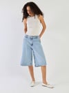 Açık Mavi Boyfriend Bermuda Jean Şort