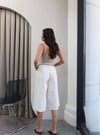 Beyaz Bermuda  Yüksek Bel Bol Paça Denim Şort