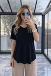 Siyah Modal Kumaş Tişört