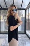 Siyah Modal Kumaş Tişört