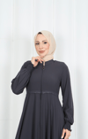  Beli Dantelli Mevlana Ferace Gri HNT7011