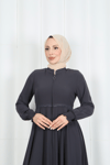  Beli Dantelli Mevlana Ferace Gri HNT7011