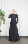  Beli Dantelli Mevlana Ferace Gri HNT7011