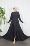  Beli Dantelli Mevlana Ferace Gri HNT7011