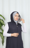  Kapüşonlu  Uzun  Kapitone Yelek Gri HNT8569