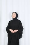 Boydan Piliseli Kuşaklı Şifon Elbise Siyah HNT8575