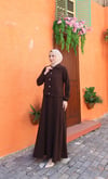 Ceketi Düğmeli Jile Elbise Kahve HNT8590