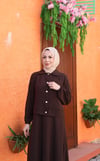 Ceketi Düğmeli Jile Elbise Kahve HNT8590