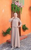 Ceketi Düğmeli Jile Elbise Krem   HNT8590