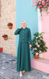 Ceketi Düğmeli Jile Elbise Zümrüt  HNT8590