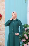 Ceketi Düğmeli Jile Elbise Zümrüt  HNT8590