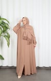 Dantel Detaylı  Şallı Namaz Elbisesi  Camel  HNT7068