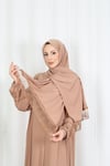 Dantel Detaylı  Şallı Namaz Elbisesi  Camel  HNT7068